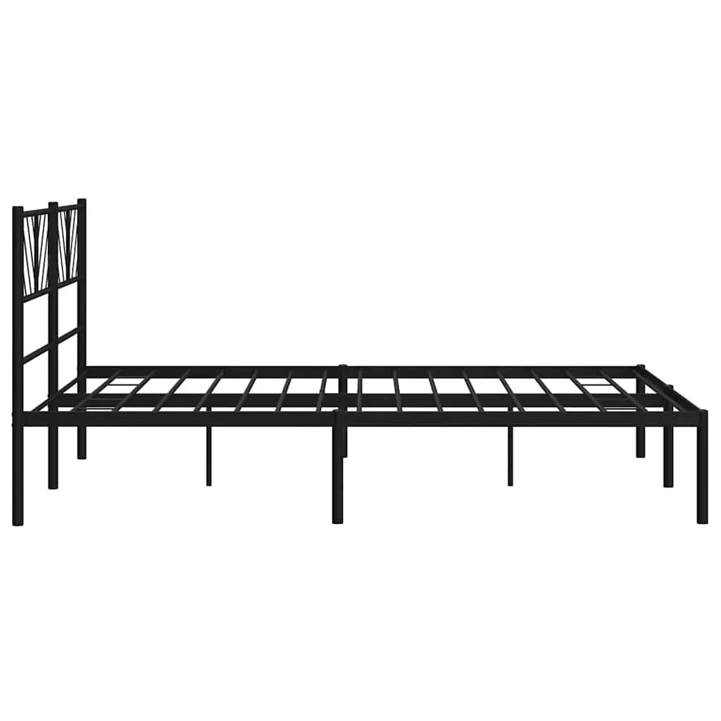 Metal Bed Frame Black 150x200 cm Bedroom