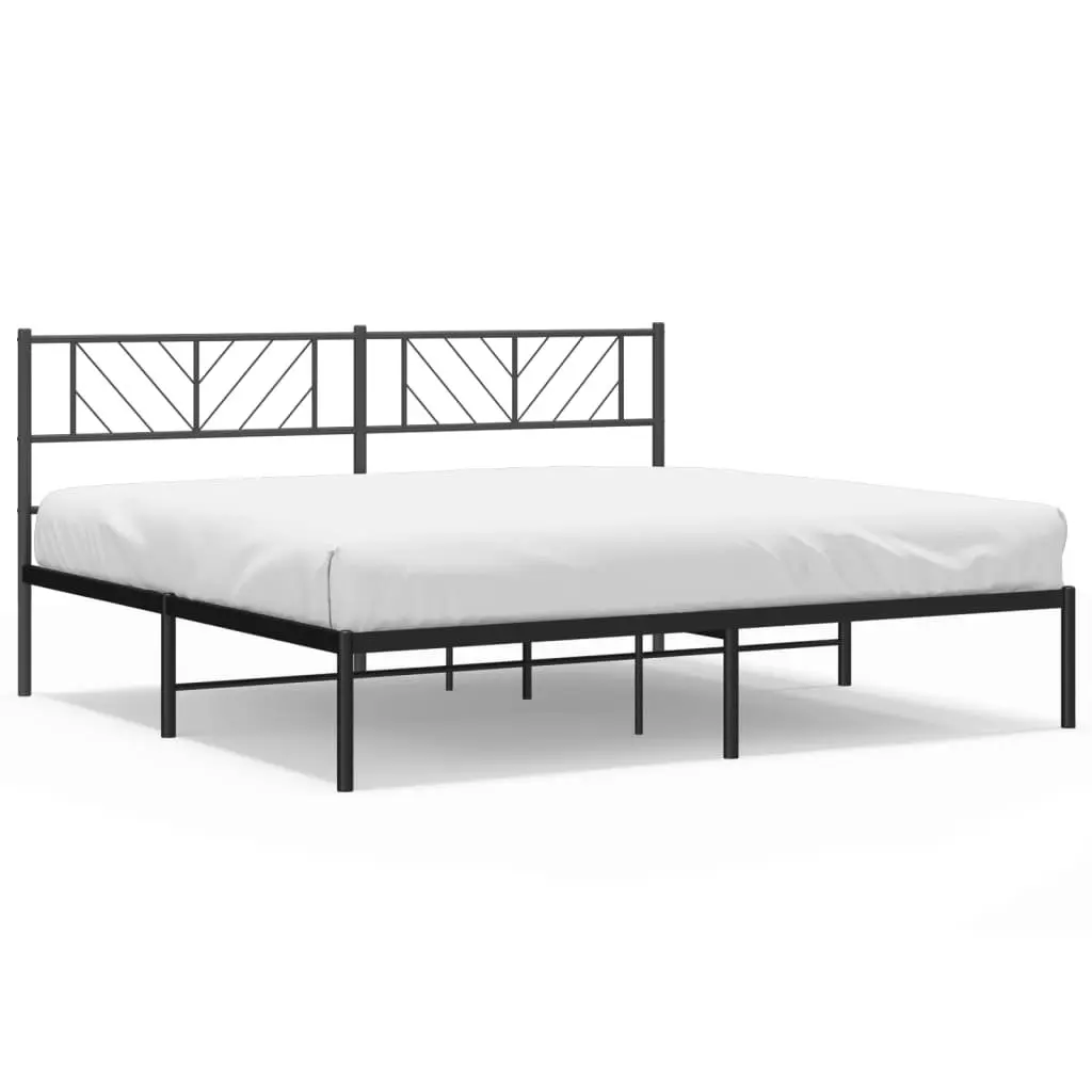 Metal Bed Frame King Size 183x203cm with Black Finish