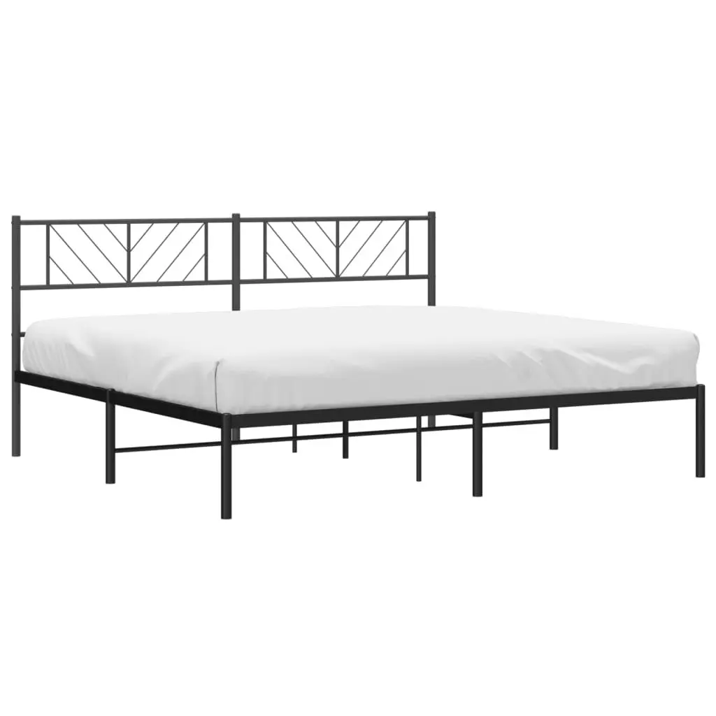 Metal Bed Frame King Size 183x203cm with Black Finish