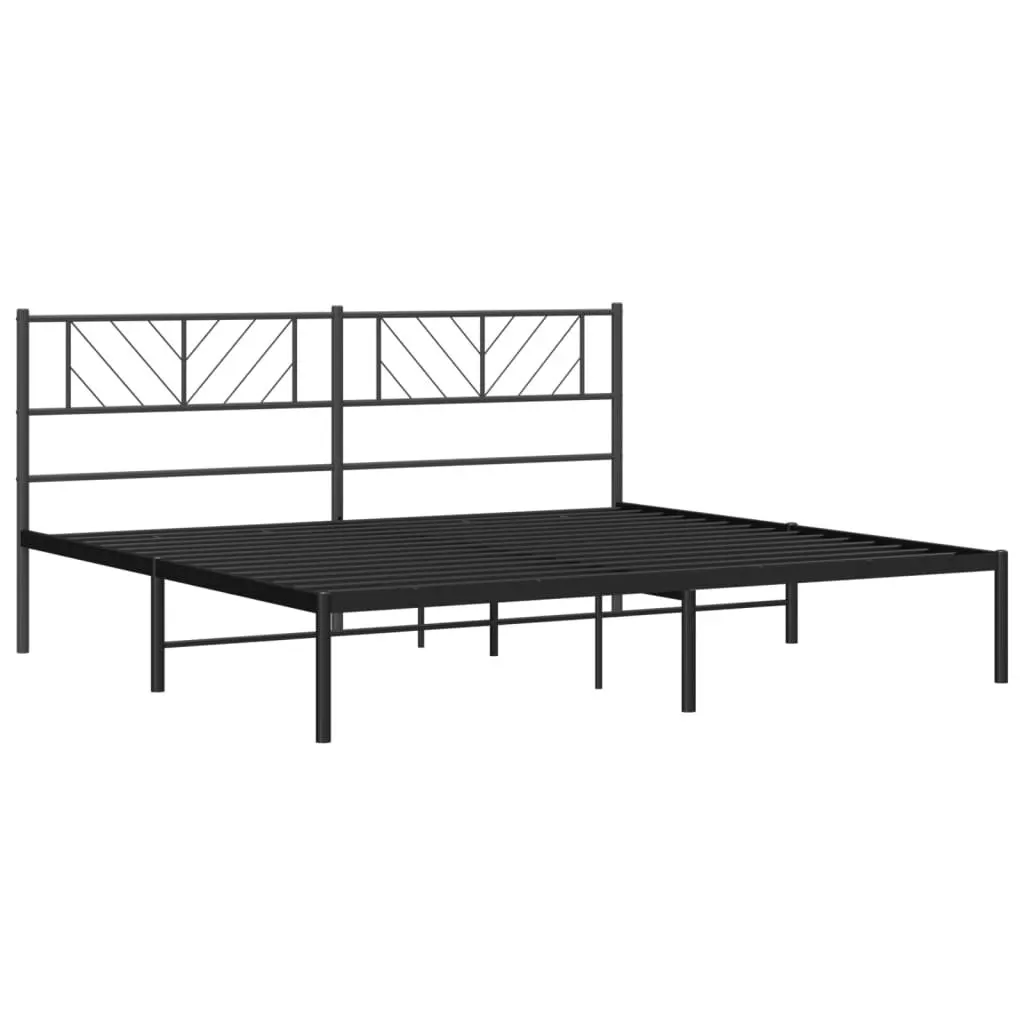 Metal Bed Frame King Size 183x203cm with Black Finish