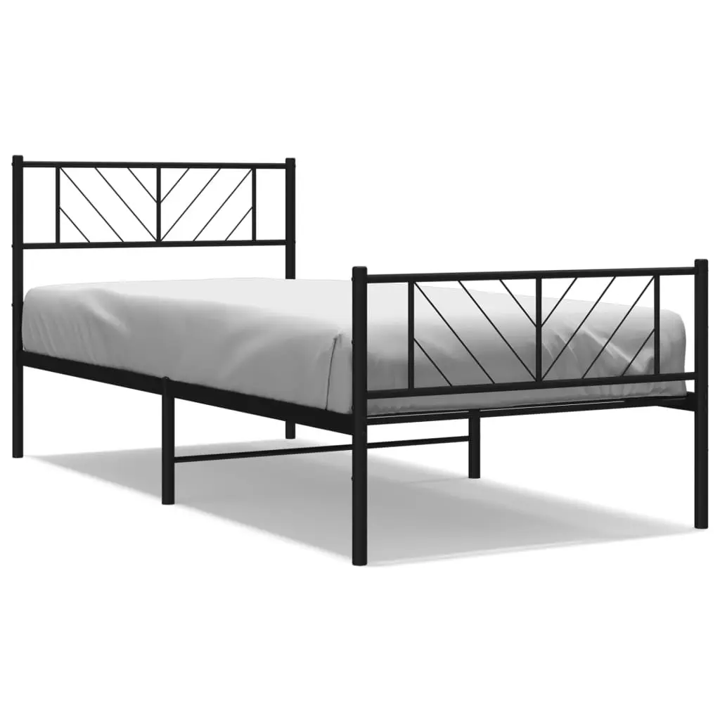 Metal Bed Frame King Single 107x203 cm for Bedroom Black