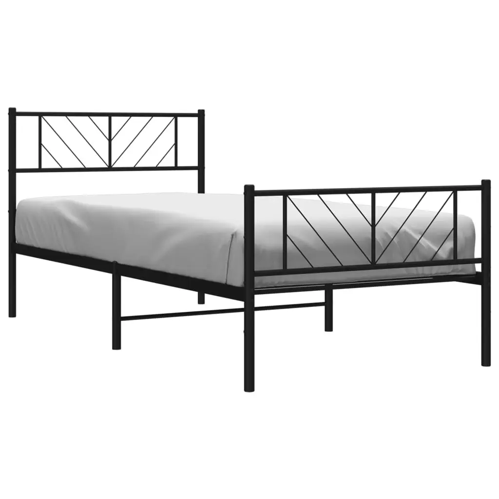 Metal Bed Frame King Single 107x203 cm for Bedroom Black