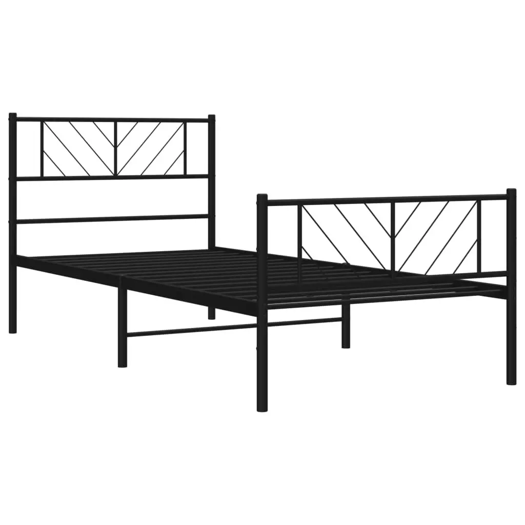 Metal Bed Frame King Single 107x203 cm for Bedroom Black