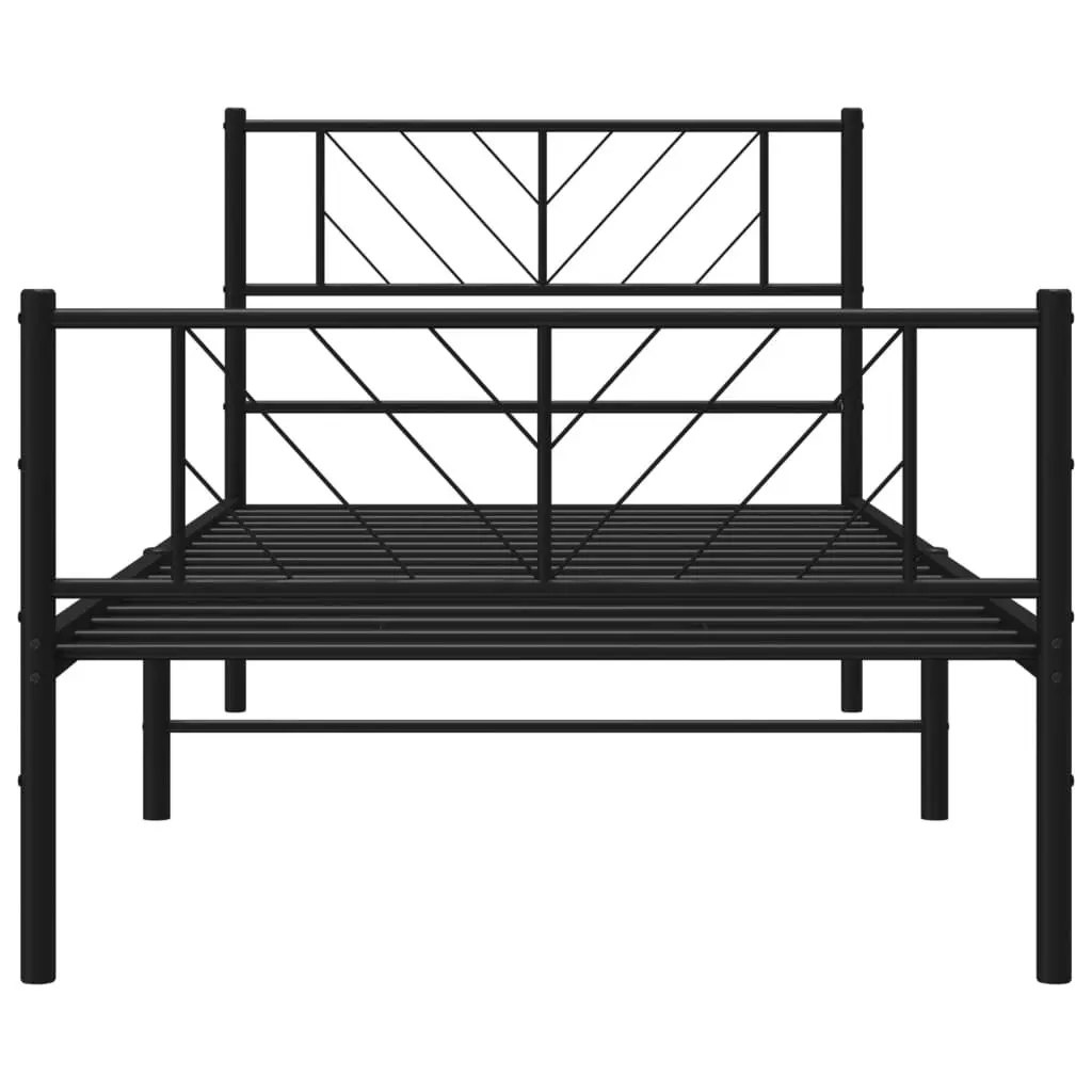 Metal Bed Frame King Single 107x203 cm for Bedroom Black