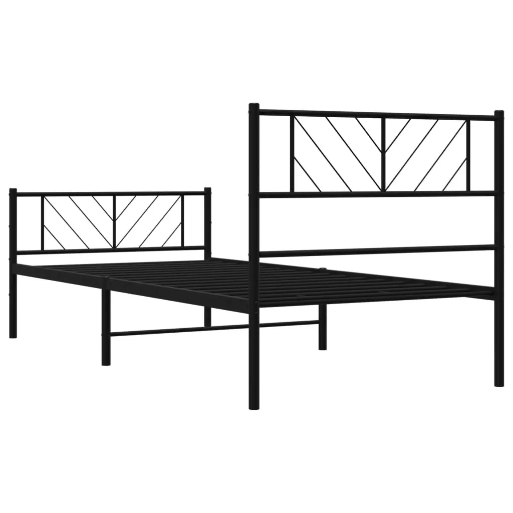 Metal Bed Frame King Single 107x203 cm for Bedroom Black