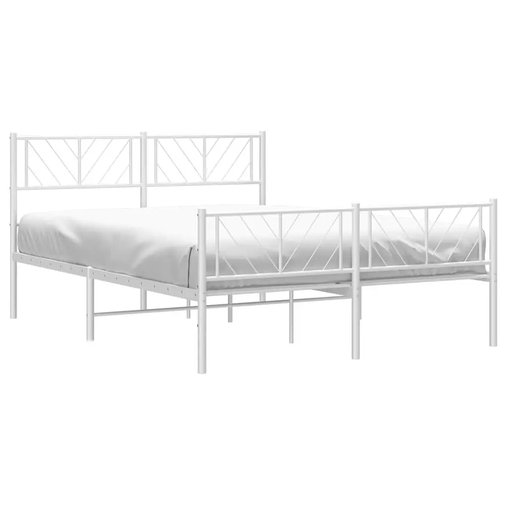 Metal Bed Frame Bedroom 150x200 cm White