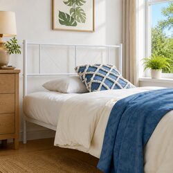 White Metal Bed Headboard 107 cm Powder-Coated Steel