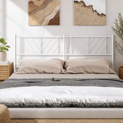 Metal Headboard White 135cm Bed Frame Head Board Bedroom Furniture Sturdy
