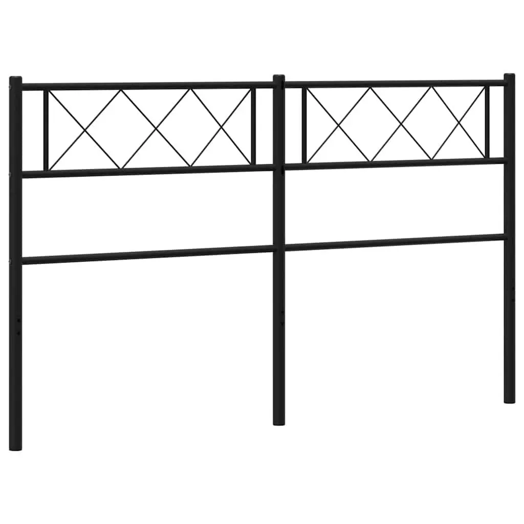 Metal Headboard Black 135cm Bed Frame Header Powder Coated Steel Bedroom