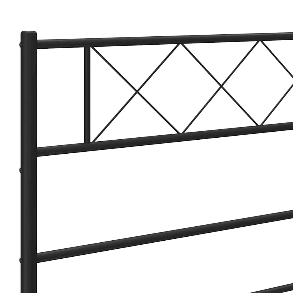 Metal Headboard Black 135cm Bed Frame Header Powder Coated Steel Bedroom