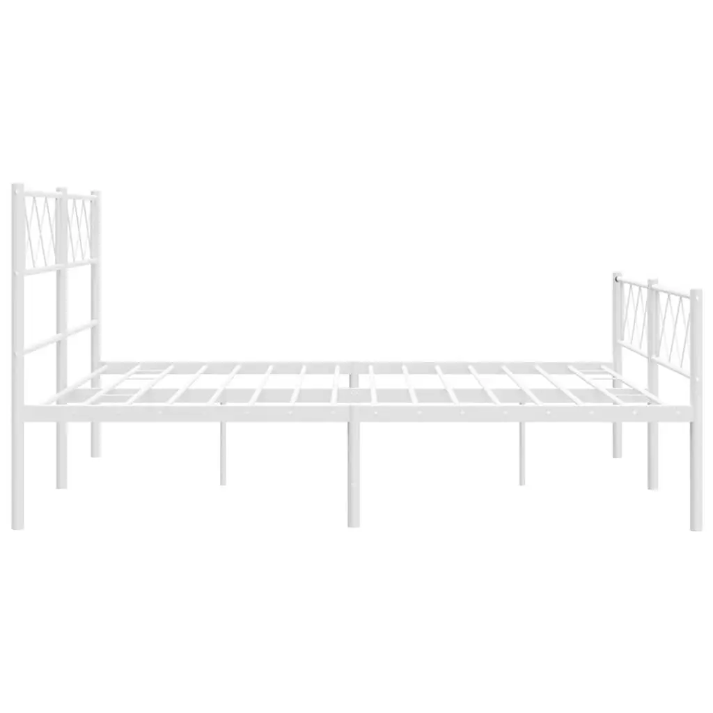 Metal Bed Frame White 135x190cm Bedroom