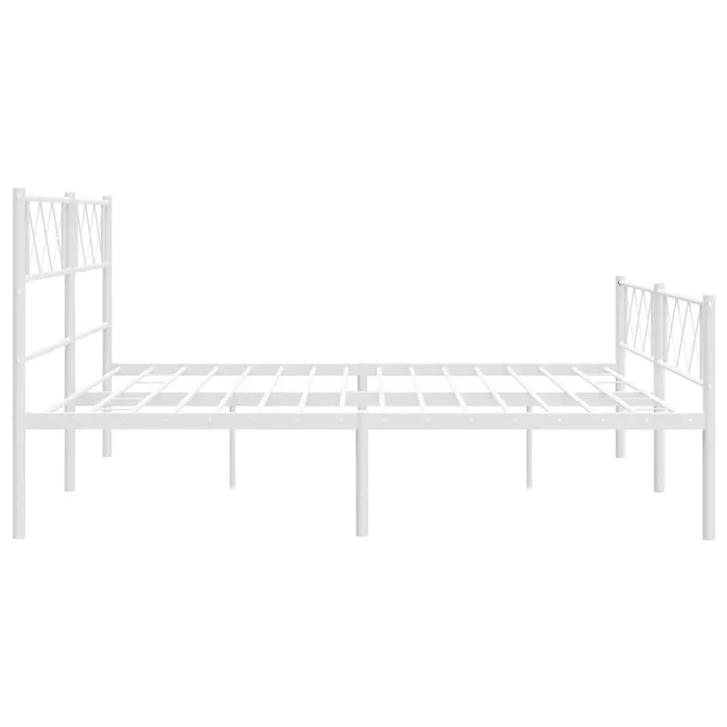 Metal Bed Frame King Bedroom 183x203cm White