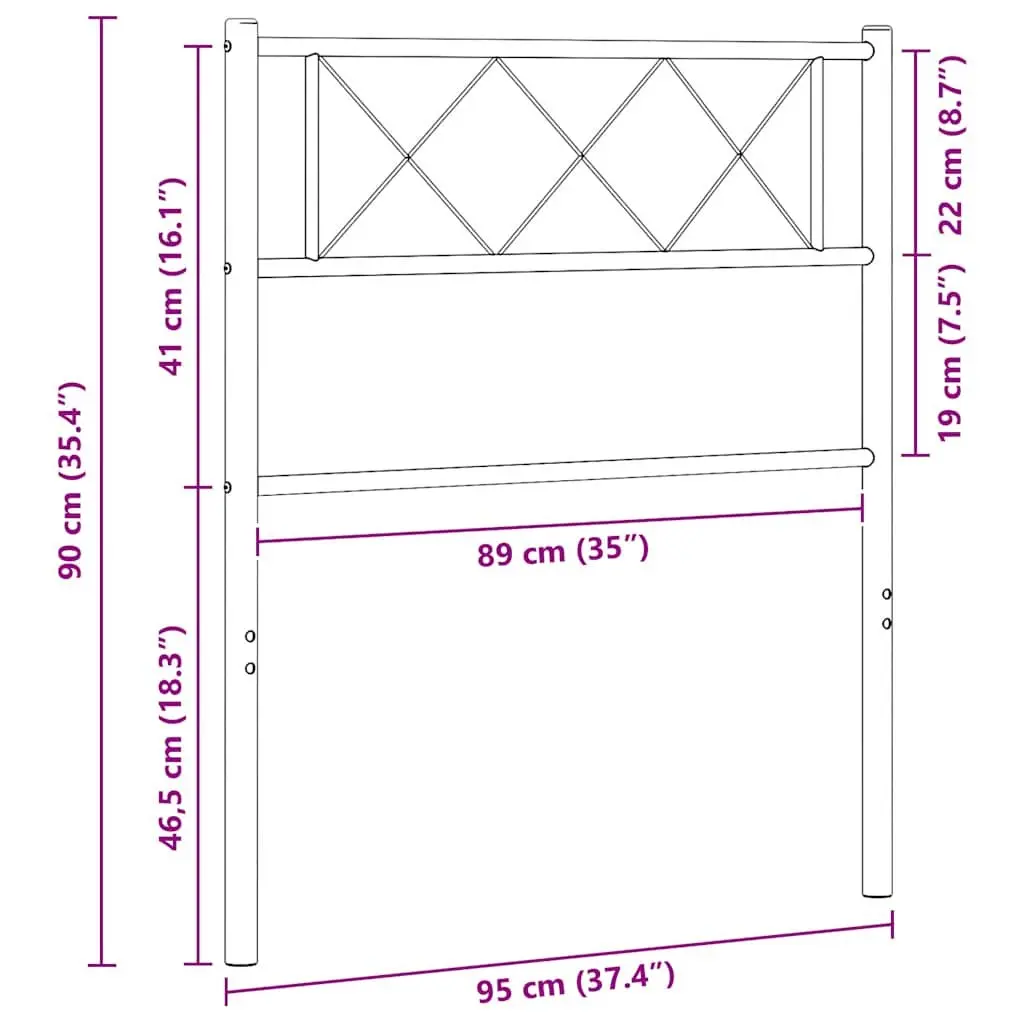 Metal Headboard White 90cm Bed Frame Head Board Bedroom Furniture Sturdy Design