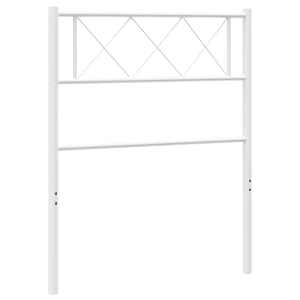 Metal Headboard for Bedroom 107 cm White Steel Support