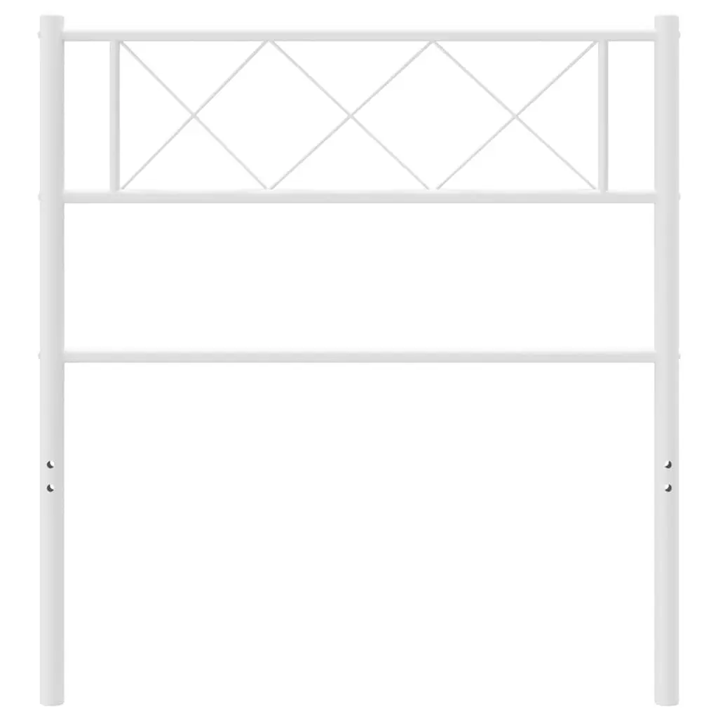 Metal Headboard for Bedroom 107 cm White Steel Support