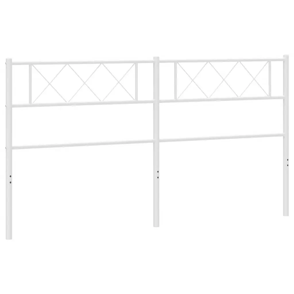 Metal Headboard Bedroom 180cm White Powder-Coated Steel Frame