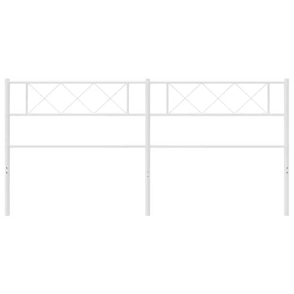 Metal Headboard Bedroom 180cm White Powder-Coated Steel Frame