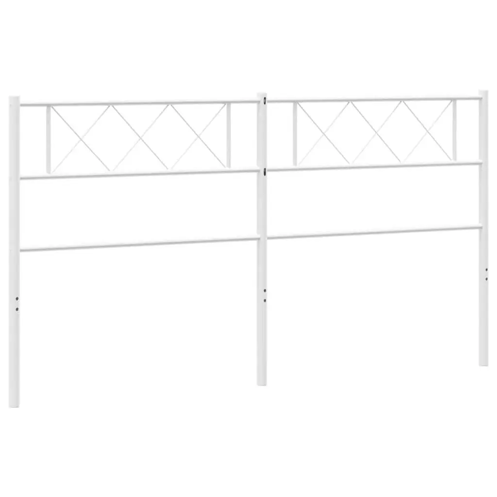 Metal Headboard Bedroom 180cm White Powder-Coated Steel Frame
