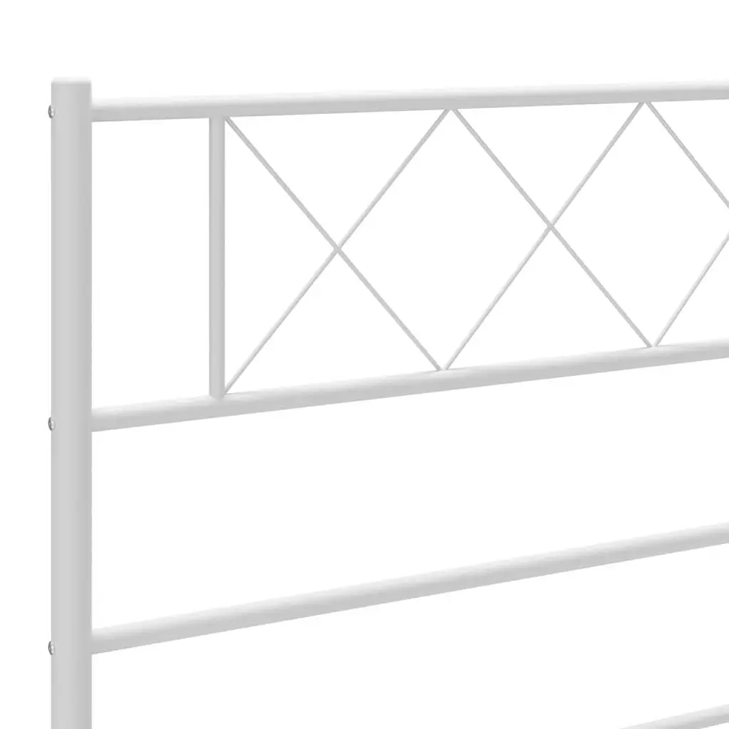 Metal Headboard Bedroom 180cm White Powder-Coated Steel Frame