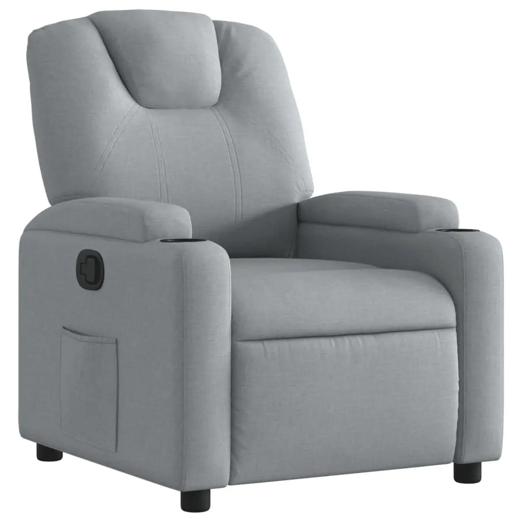 Recliner Chair for Living Room Manual Reclining Grey Fabric Armchair