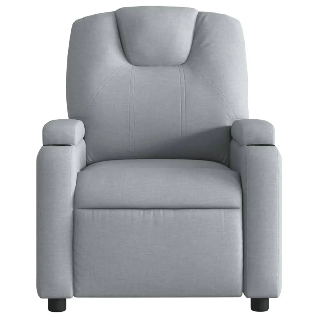 Recliner Chair for Living Room Manual Reclining Grey Fabric Armchair