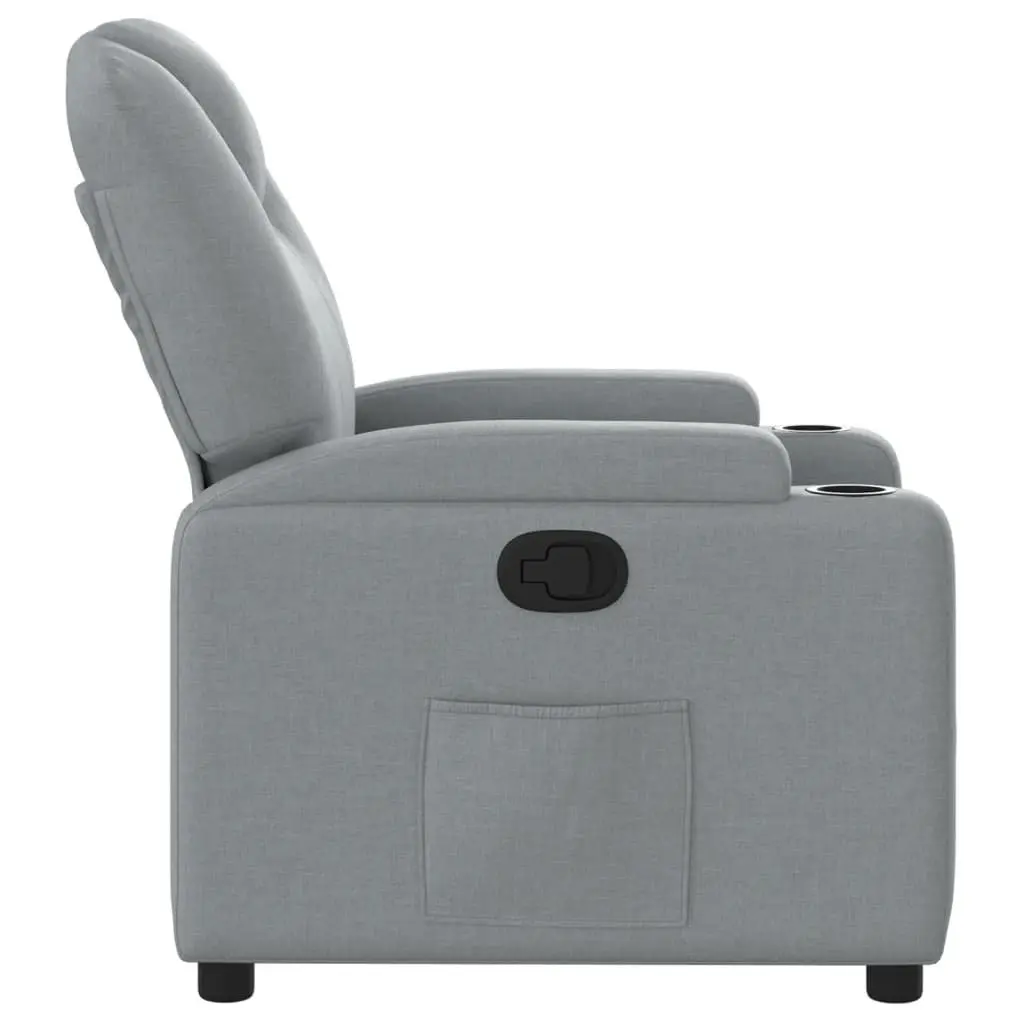 Recliner Chair for Living Room Manual Reclining Grey Fabric Armchair