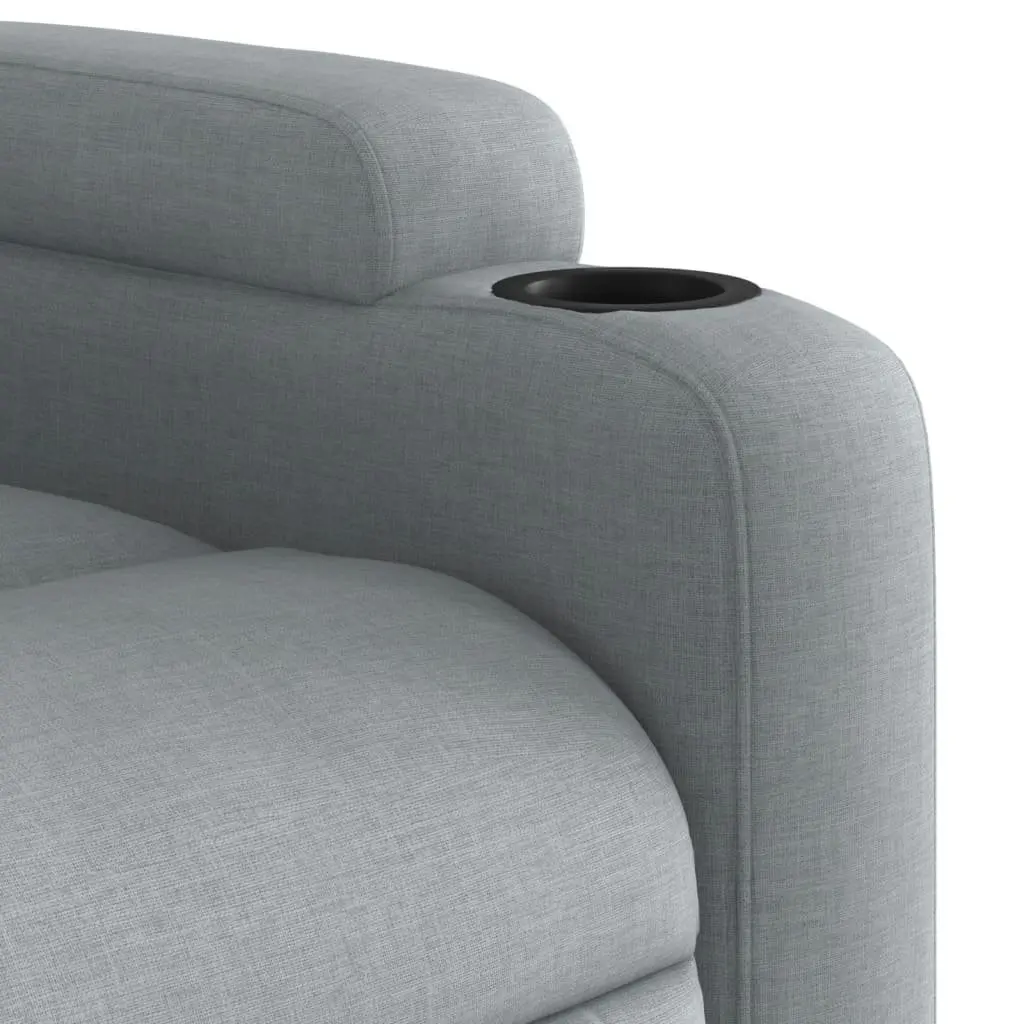 Recliner Chair for Living Room Manual Reclining Grey Fabric Armchair