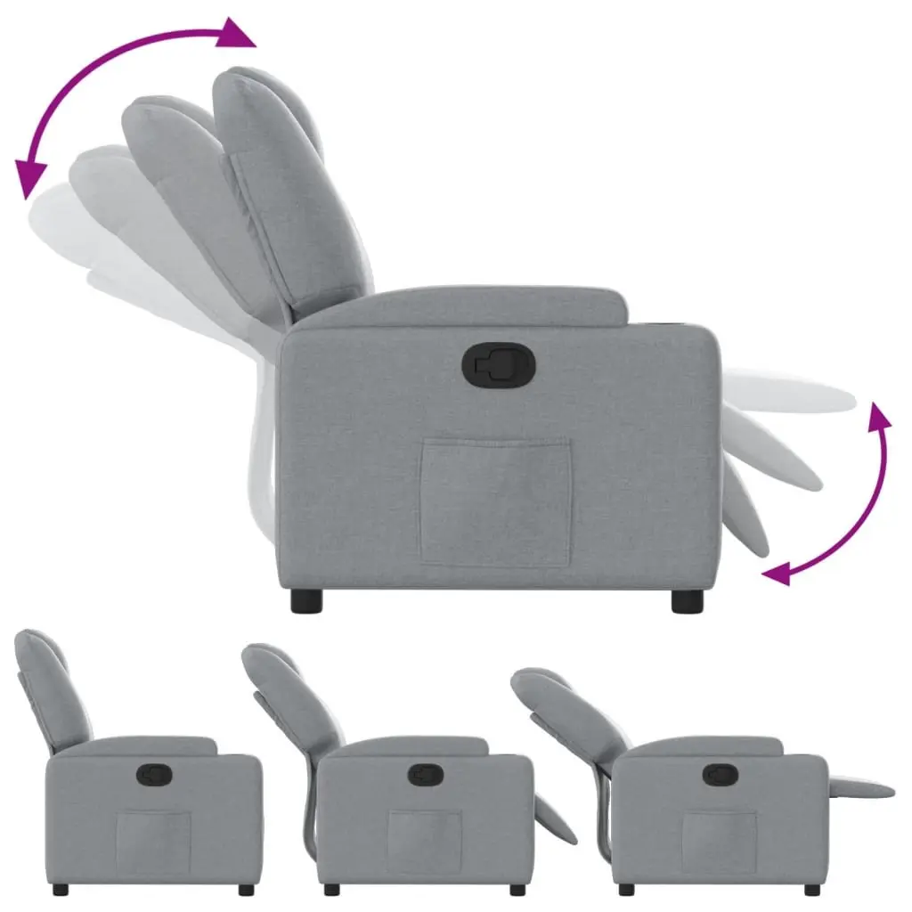 Recliner Chair for Living Room Manual Reclining Grey Fabric Armchair