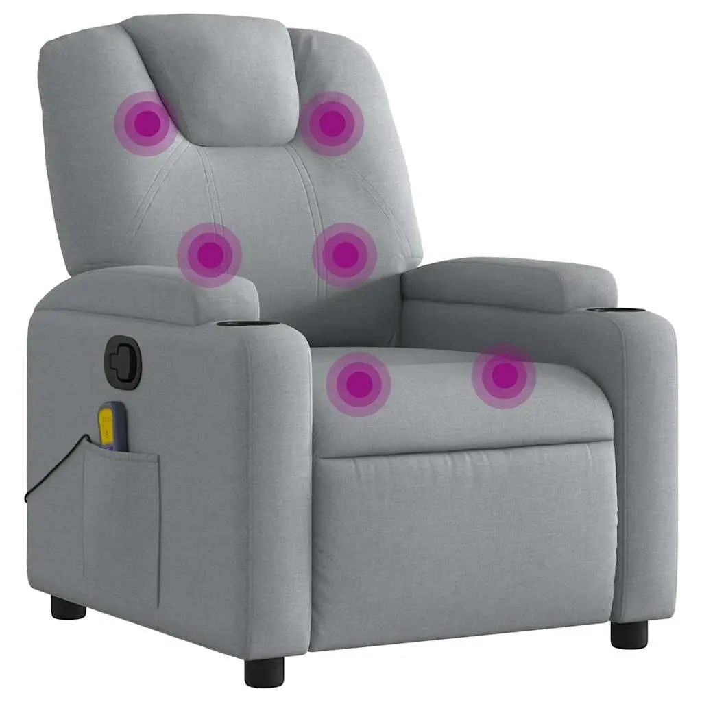 Massage Recliner Armchair for Home 6 Points Manual Recline Grey