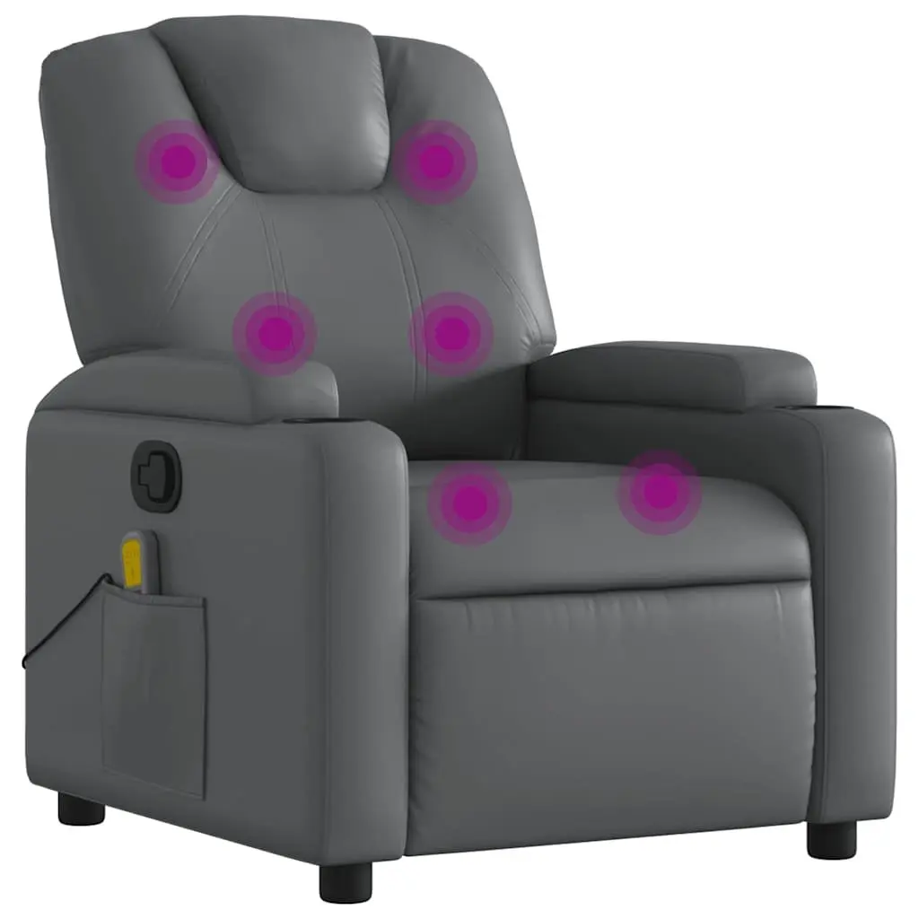 Grey Manual Recliner Chair with Massage