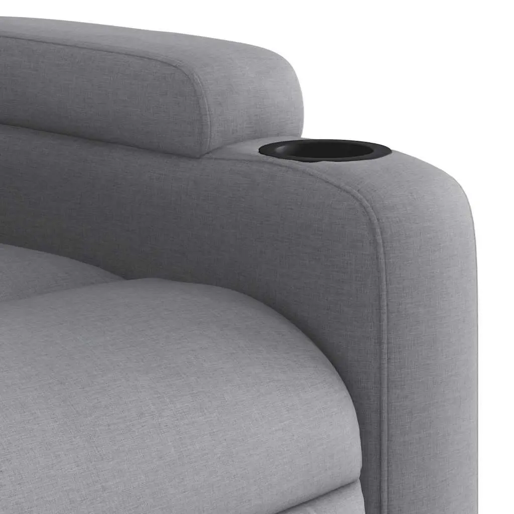 Massage Recliner Chair for Living Room Grey Fabric Manual Reclining 135 Degrees