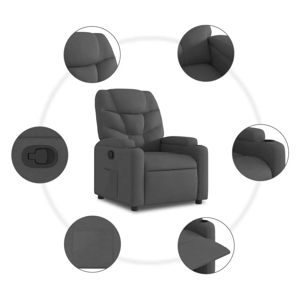 Recliner Chair Lounge Seat Manual Recline Grey