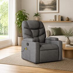 Dimensions and Specifications of Grey Fabric Recliner Chair