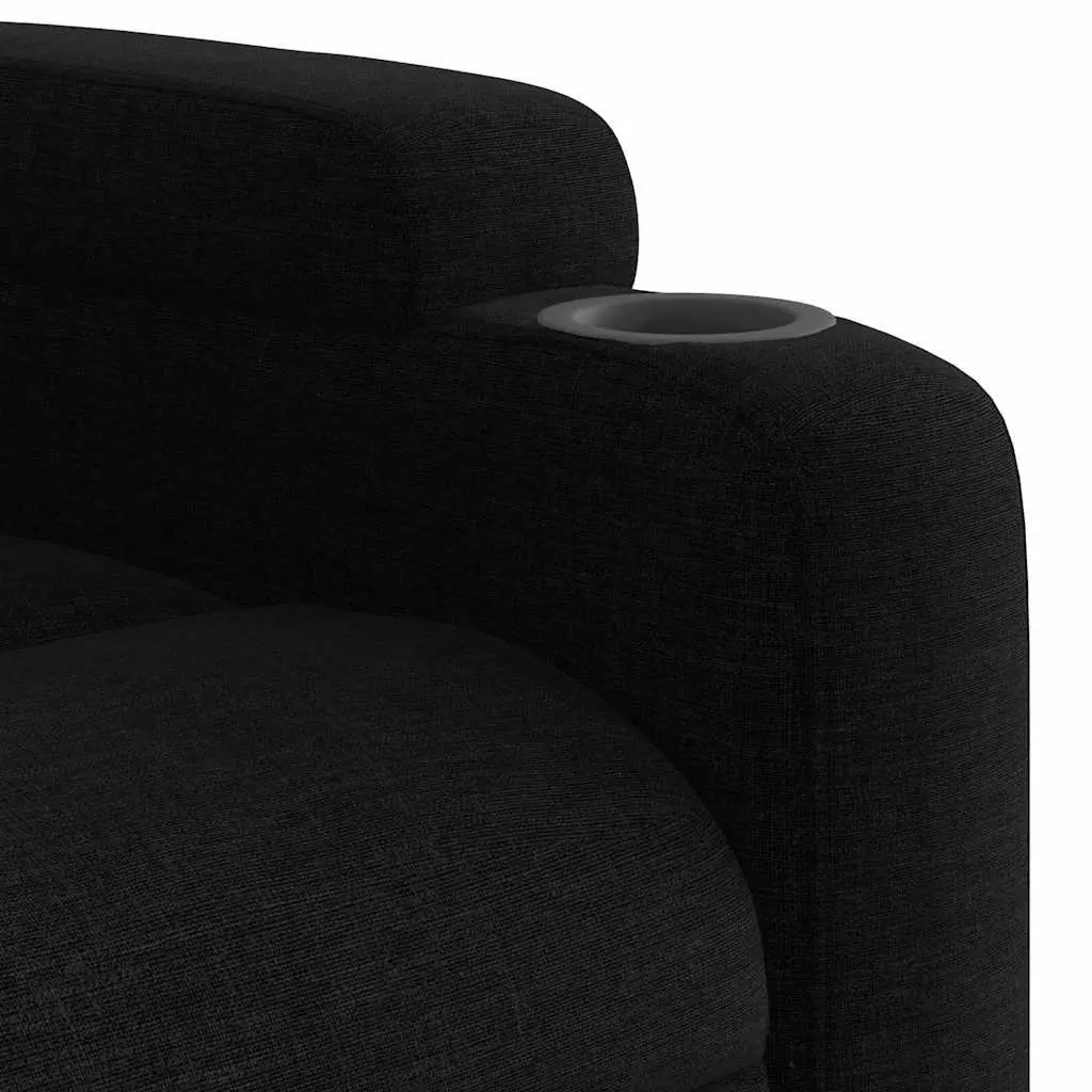 Massage Recliner Chair for Living Room Black Fabric Manual Reclining 135 Degrees
