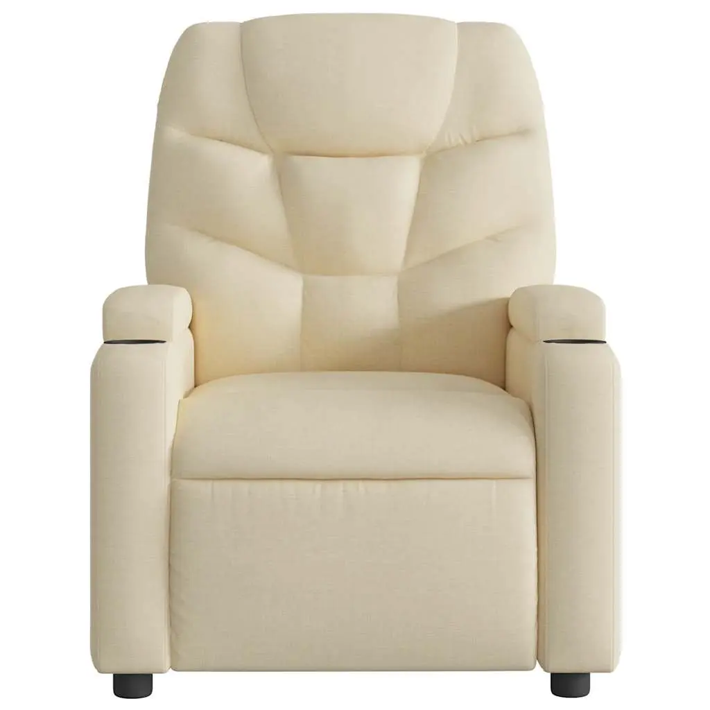 Cream Fabric Massage Recliner Chair