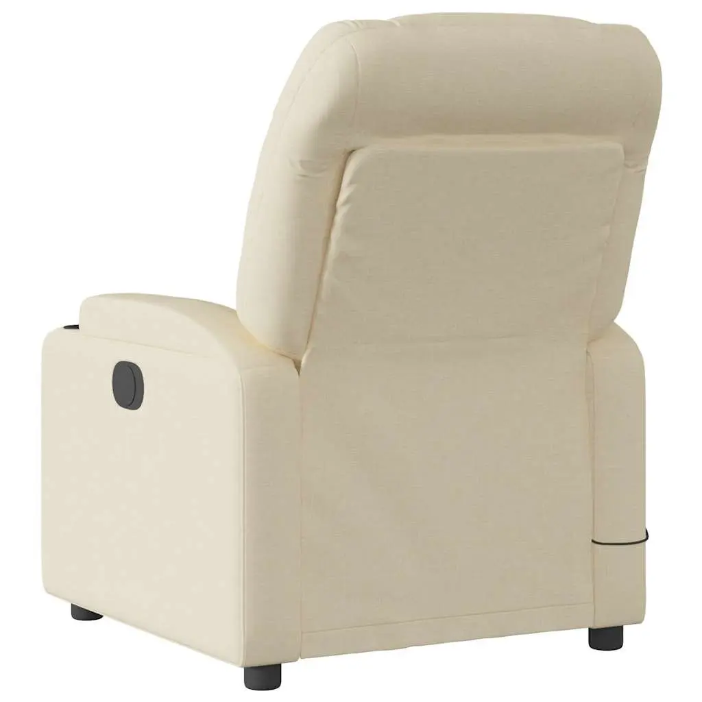 Cream Fabric Massage Recliner Chair