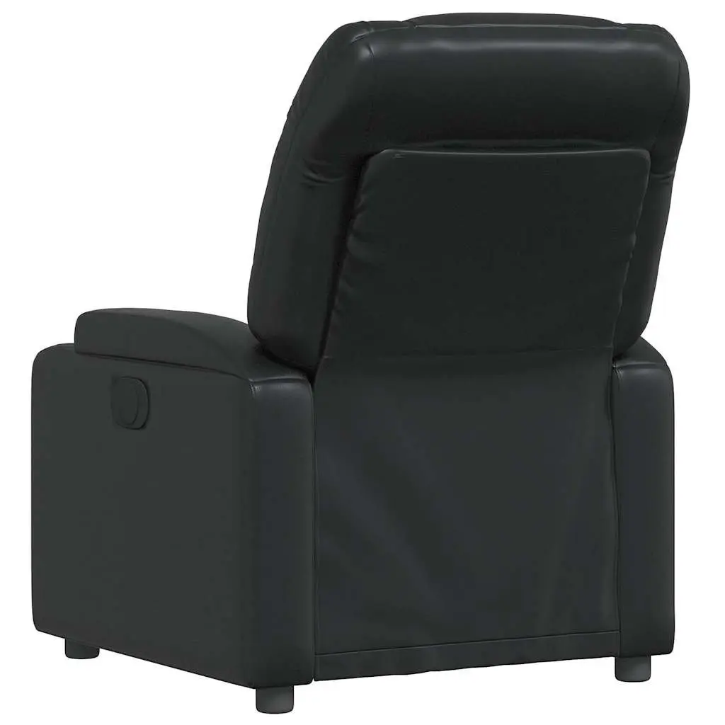 Recliner Chair Lounge Seat Black Manual Reclining Armchair with Cup Holders