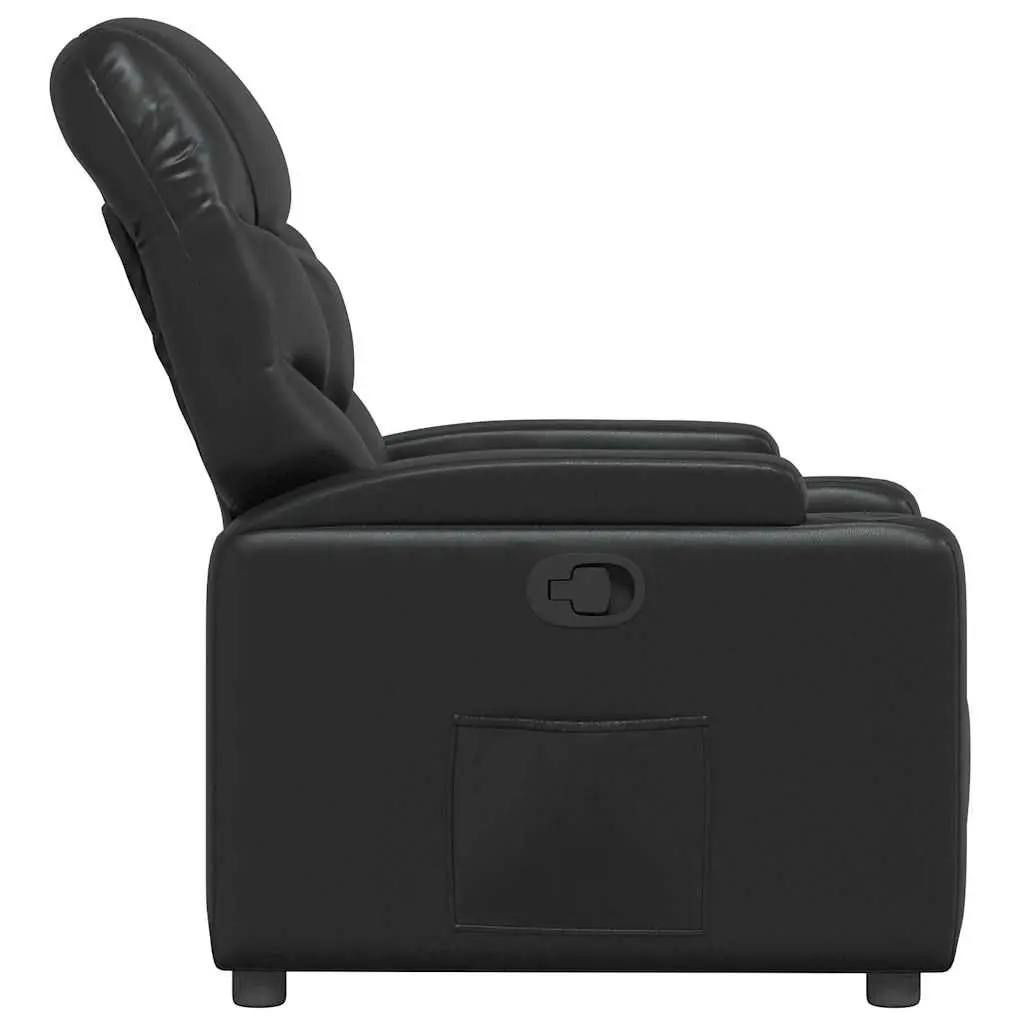 Recliner Chair Lounge Seat Black Manual Reclining Armchair with Cup Holders