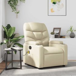 Specifications of the Massage Recliner Chair in Cream Faux Leather