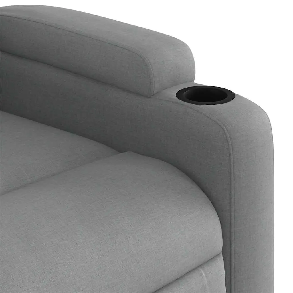 Massage Recliner Chair for Home Grey Fabric Manual Recline Vibration Armchair with Footrest