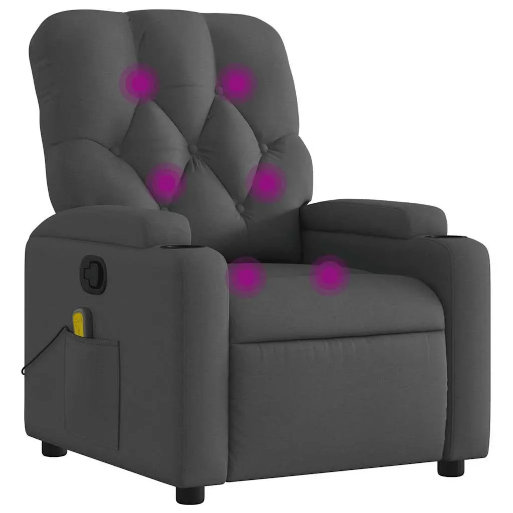Grey Fabric Massage Recliner Chair with Manual Function