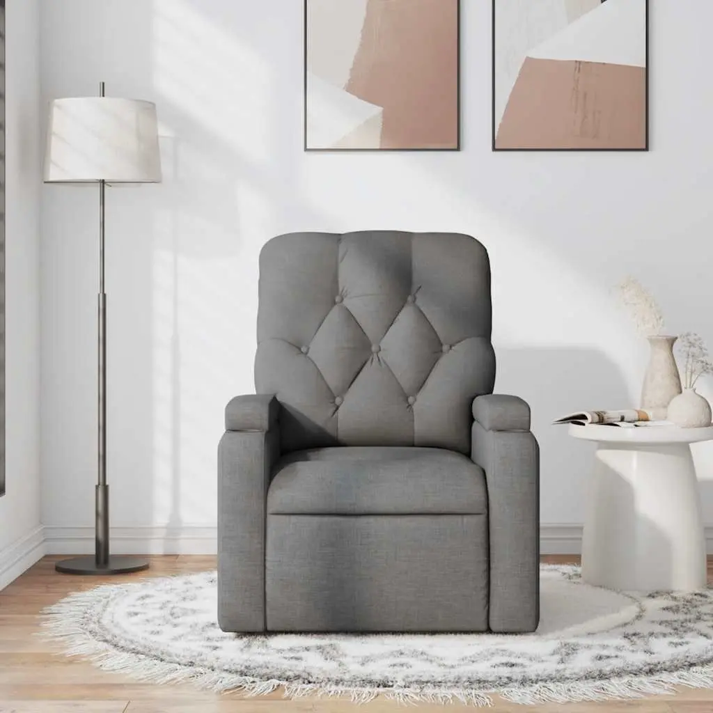 Grey Fabric Massage Recliner Chair with Manual Function