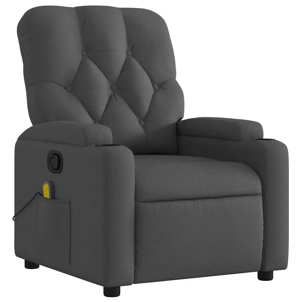 Grey Fabric Massage Recliner Chair with Manual Function