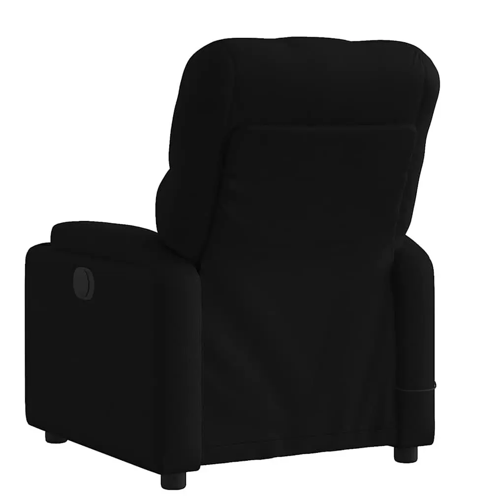 Massage Recliner Chair for Living Room Black Fabric Manual Recline 135 Degrees