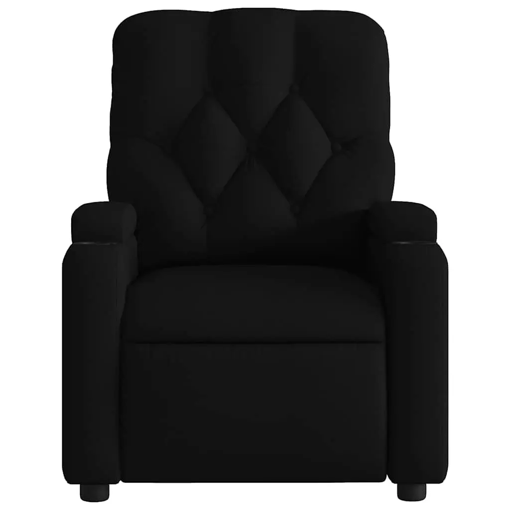 Massage Recliner Chair for Living Room Black Fabric Manual Recline 135 Degrees