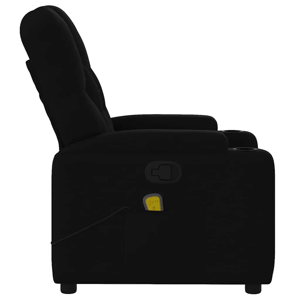 Massage Recliner Chair for Living Room Black Fabric Manual Recline 135 Degrees