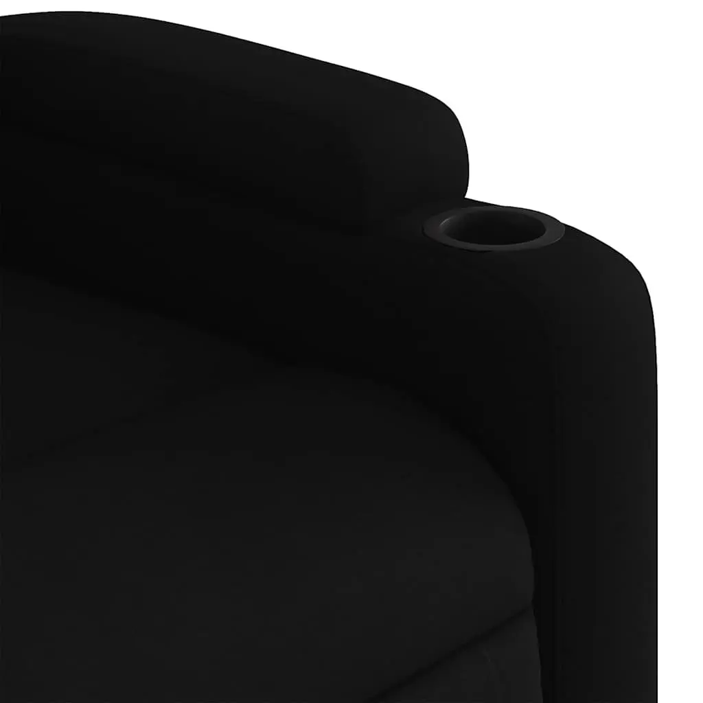 Massage Recliner Chair for Living Room Black Fabric Manual Recline 135 Degrees