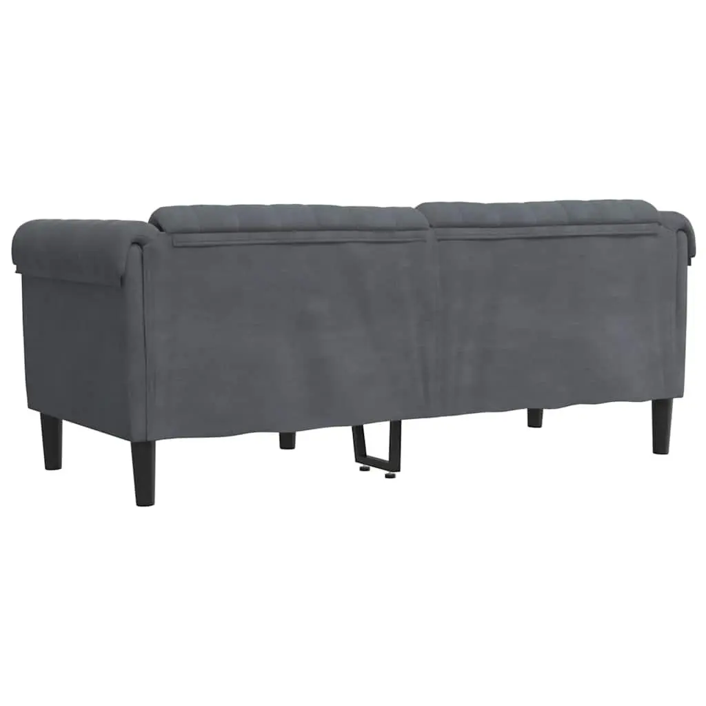 Grey Velvet 2-Seater Sofa