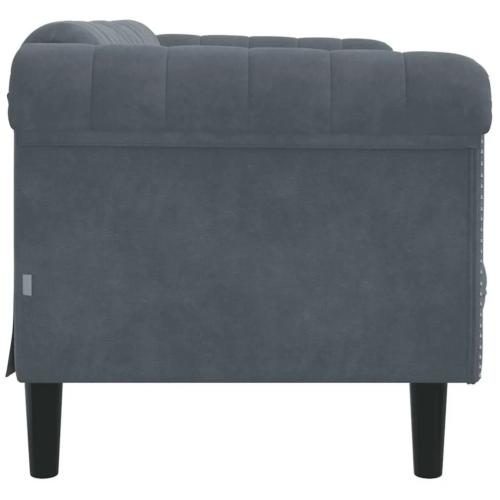 Grey Velvet 2-Seater Sofa