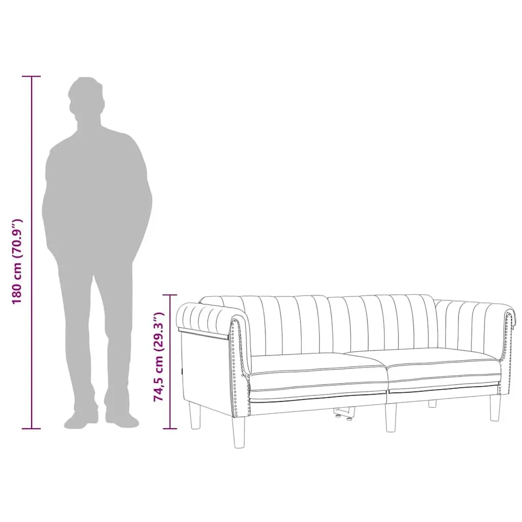 Grey Velvet 2-Seater Sofa